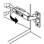 To remove, release the lever at back of hinge.